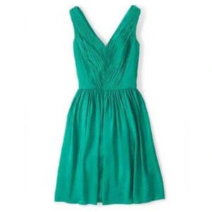 Boden Green Swishy Fit and Flare Dress Size 10 Petite